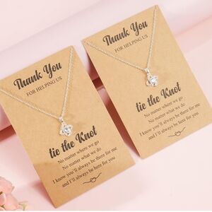 NWT Bridemaid/Bride Tie The Knot Necklace